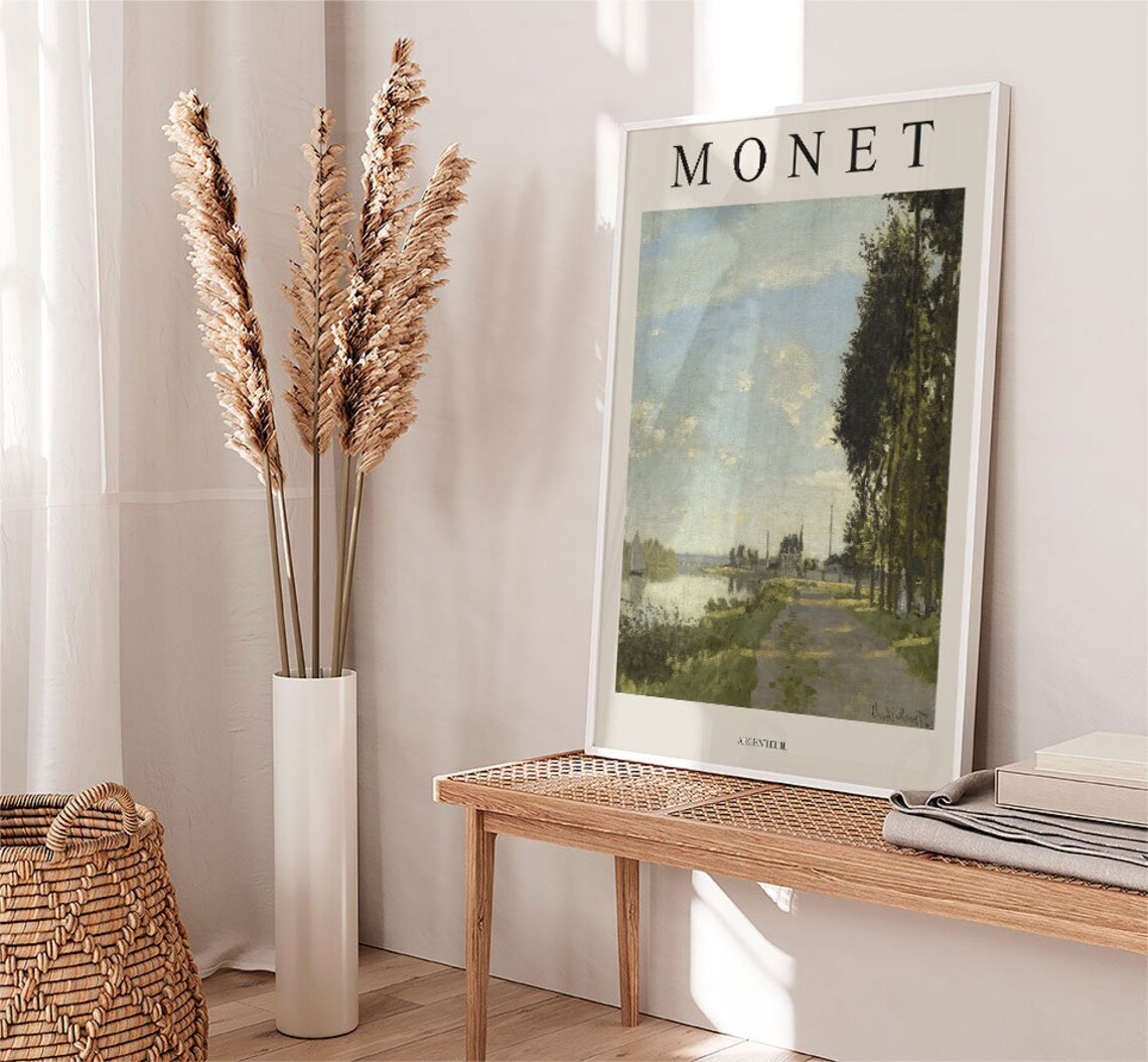Claude Monet Argenteuil Riverside Exhibition Gallery Art Poster - Image 3