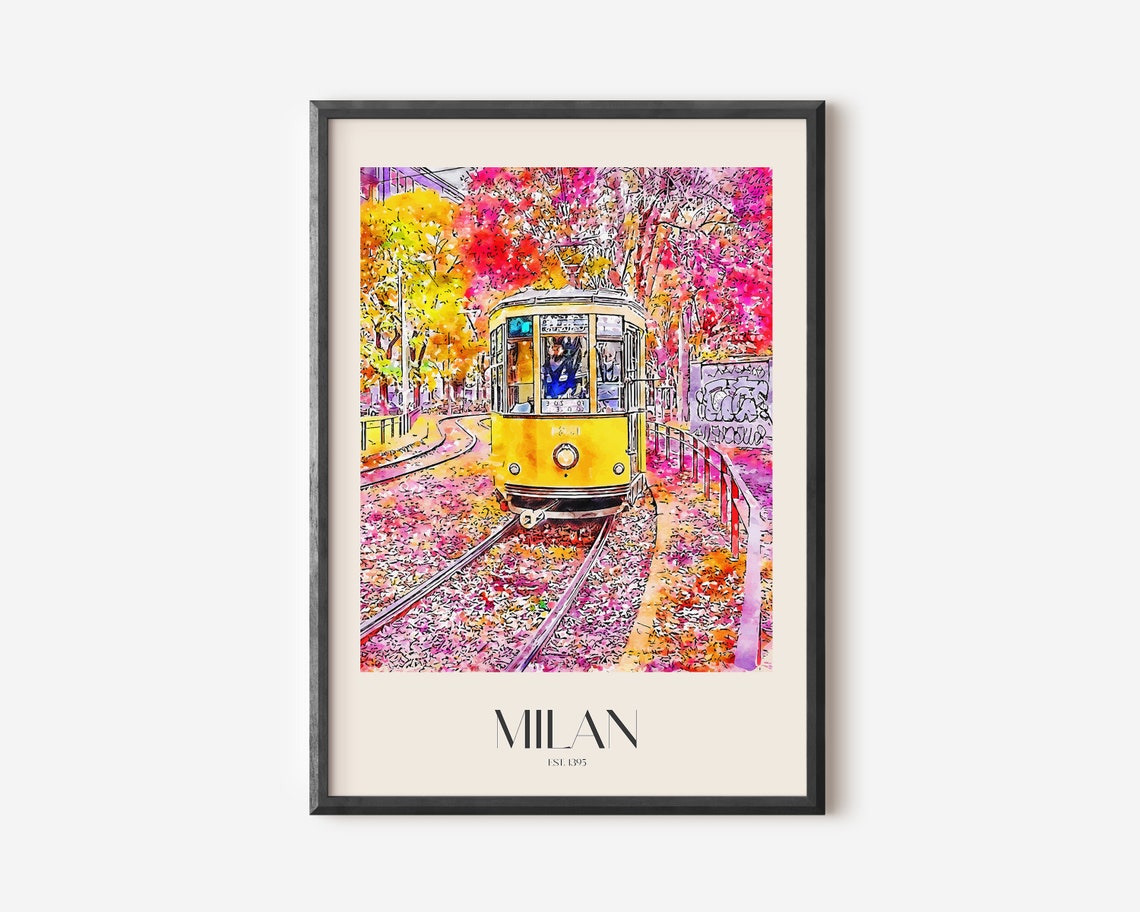 Travel Milan Wall Art Print Trendy Italian Wall Art Poster Famous Gallery Wall Art Decor For Living Room Art Gift For Traveler Friend