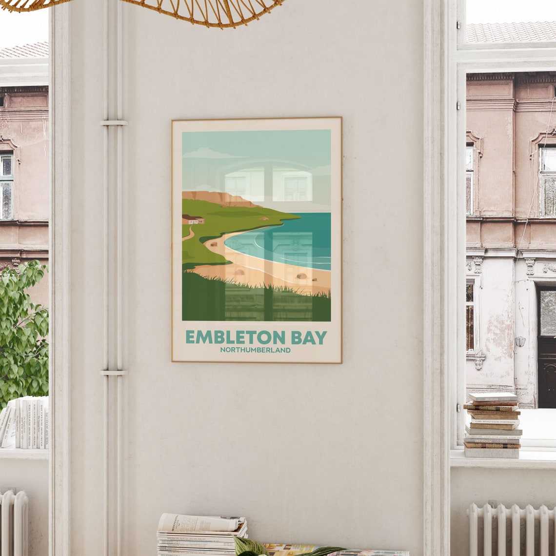 Embleton Bay Northumberland Wall Art Traveller Gift Art Lovers Travel Market Wall Art Print Modern Travel Art Uk Bedroom Living Room Poster - Image 4