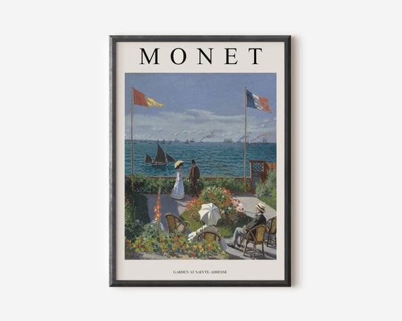 Claude Monet Exhibition Poster Famous Gallery Wall Art Print Monet Art Print Floral Wall Print Garden Scenery Nature Living Room Art