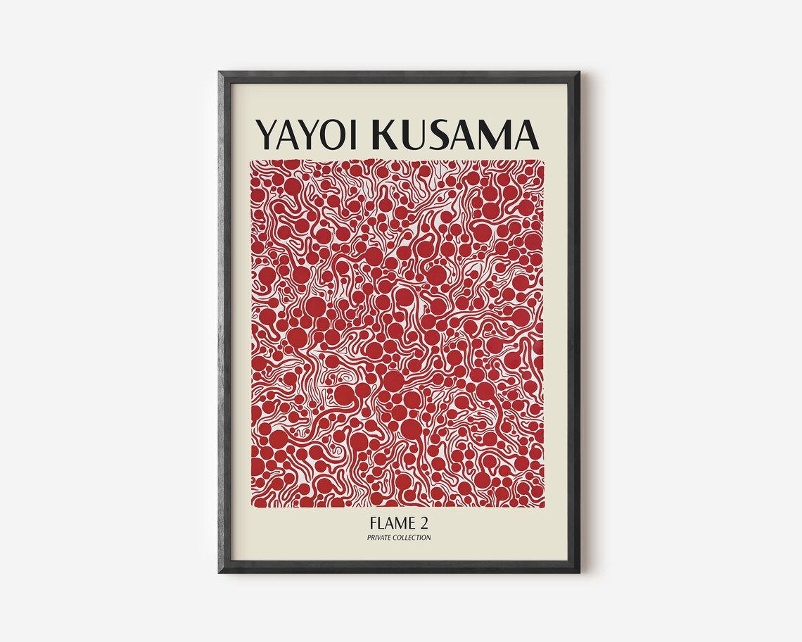 Yayoi Kusama Abstract Art Print, Exhibition Art