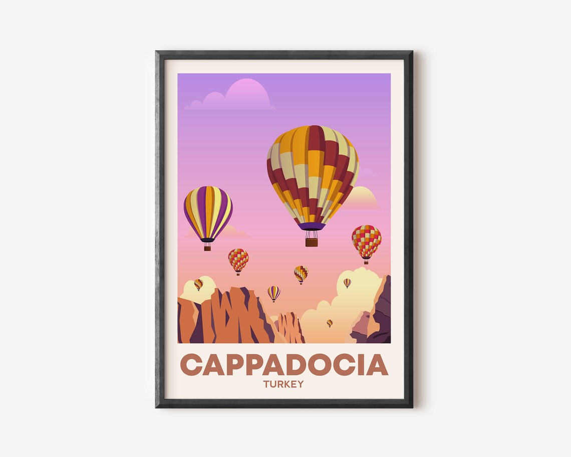 Cappadocia Turkey Travel Poster, Nature Wall Hanging