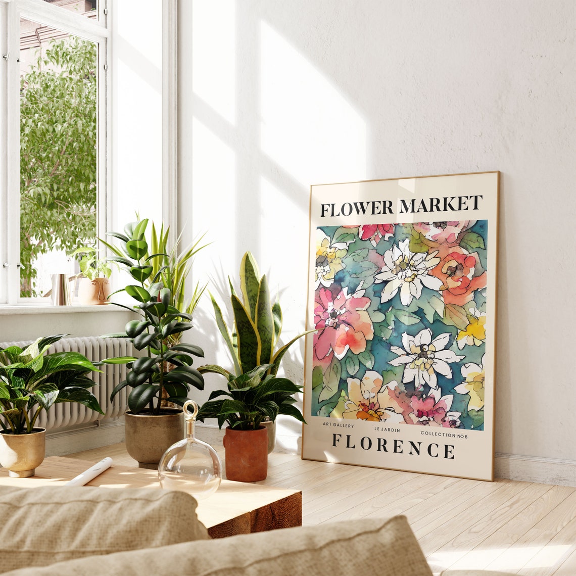 Florence Abstract Flower Market Print Colourful Plant Art Modern Gallery Wall Art Floral Poster Gift For Friend Living Room Bedroom - Image 4