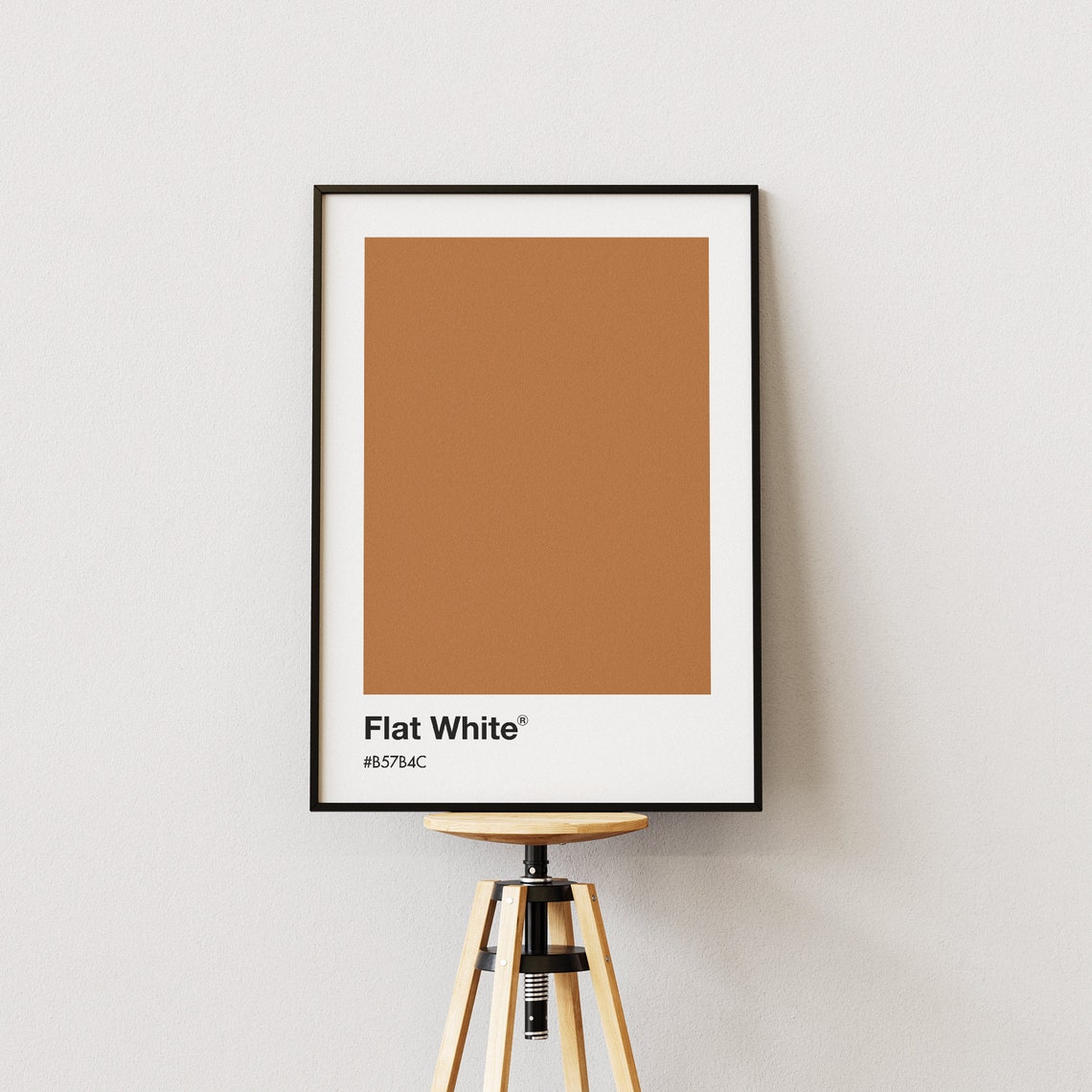 Flat White Brown Pantone Style Color Block Minimalist Art Print - Image 2