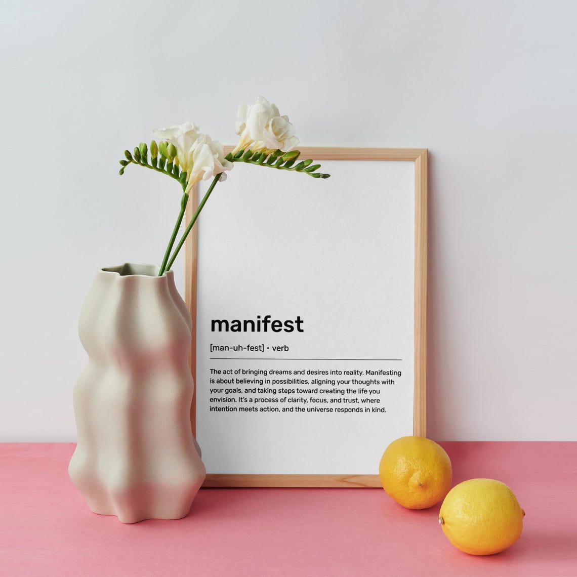 Manifest Mindfulness Dictionary Definition Typographic Art Poster - Image 3