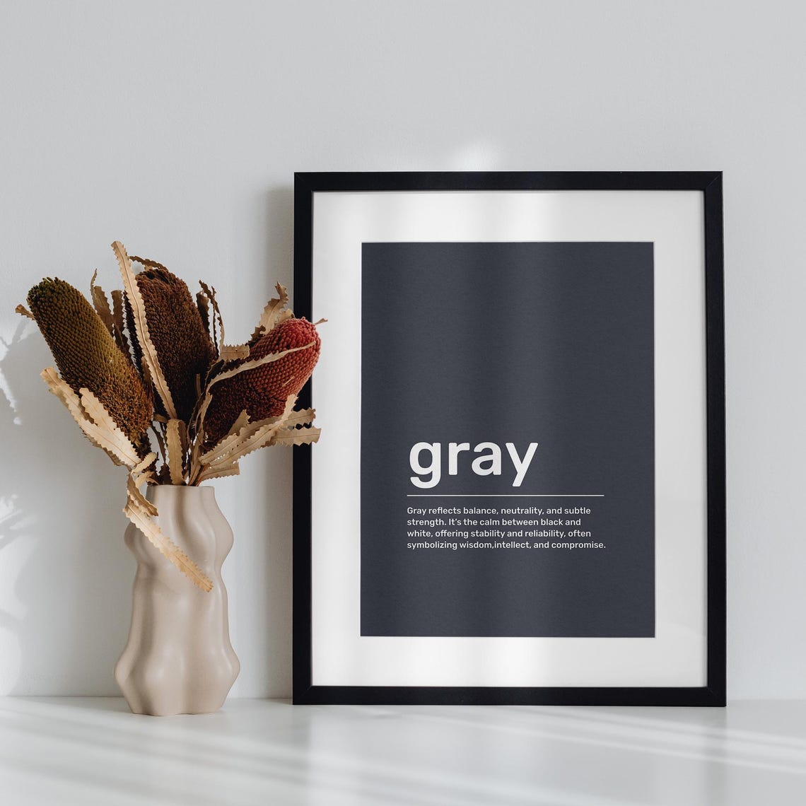 Gray Color Definition Dictionary Typography Minimalist Art Print - Image 2