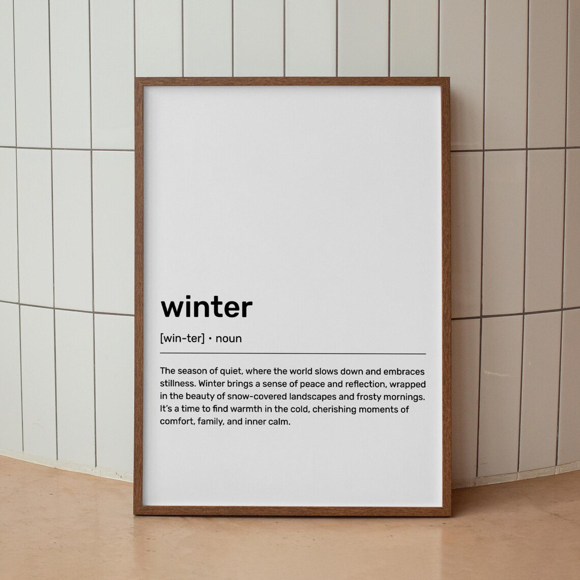 Winter Definition Dictionary Style Art Print