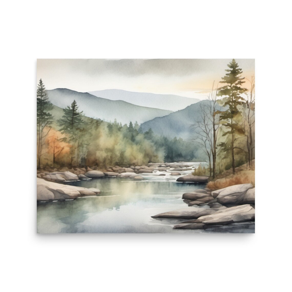 Great Smoky Mountains National Park Watercolor Travel Poster - Image 3