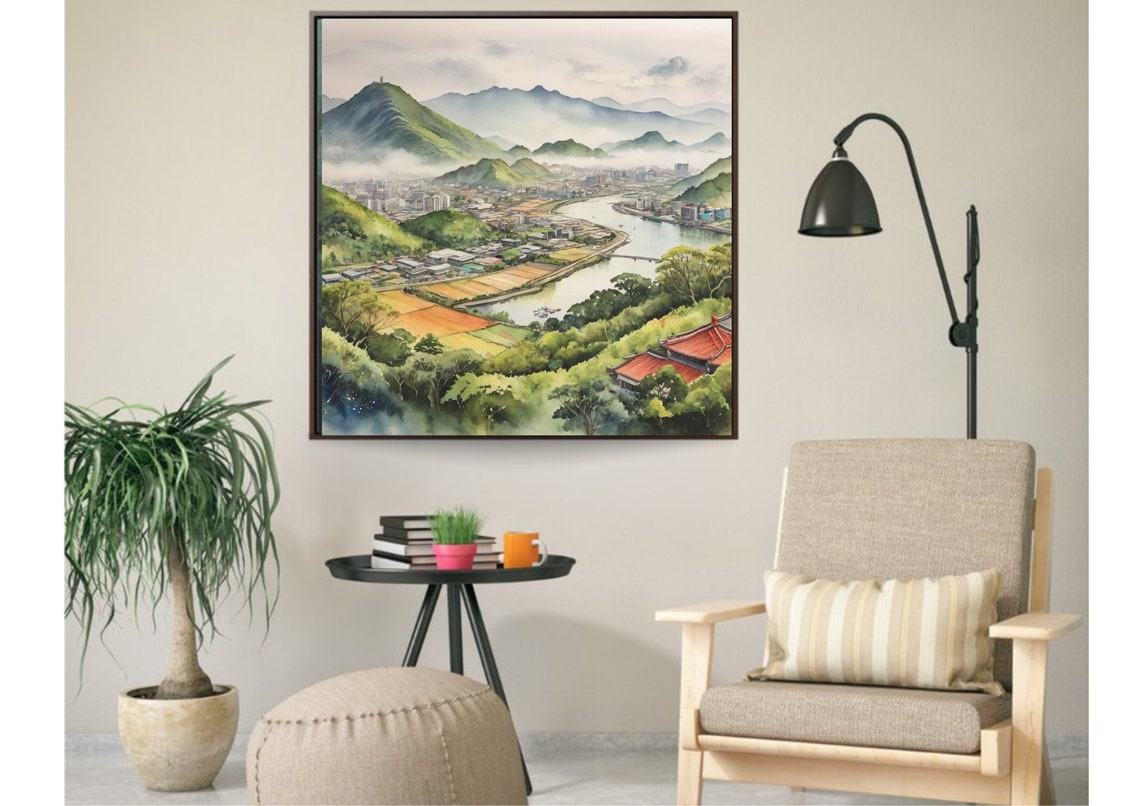 Taiwan Painting East Asia Watercolor Art Print Taiwan Landscape Wall Art Taiwan Cityscape Watercolor Art South China Seas Travel Poster - Image 4