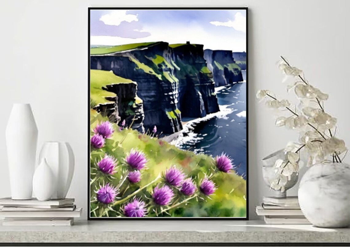 Cliffs Of Moher, Watercolor Coastal Art Print - Image 5