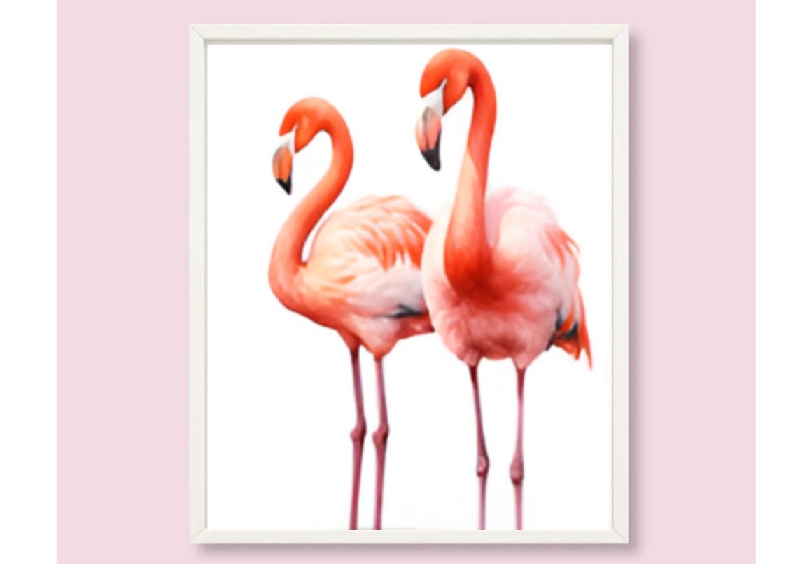 Flamingo Painting Two Pink Birds Watercolor Art Print Flamingo Wall Art Birds Watercolor Lafge Poster Animals Art Nursery Wall Decor - Image 6