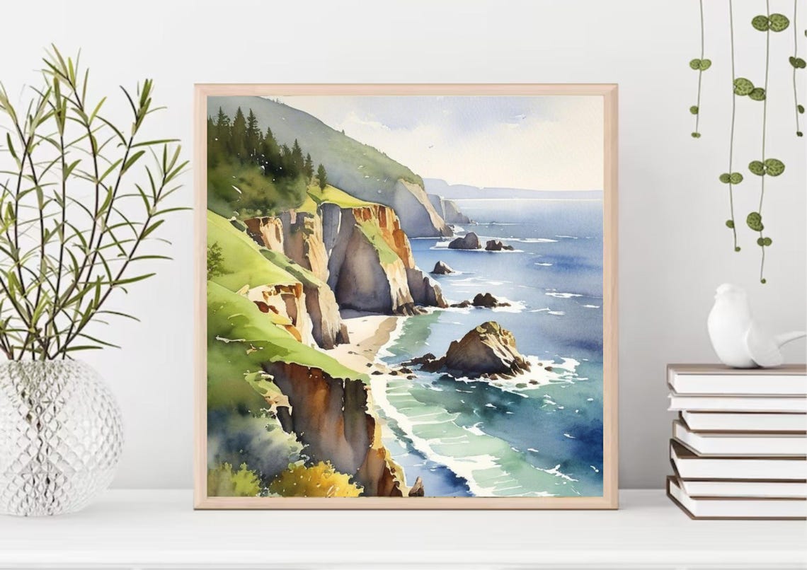 Big Sur Painting California Coast Watercolor Art Print Travel Wall Print Seascape Art California Coastline Artwork Big Sur Art Poster - Image 5