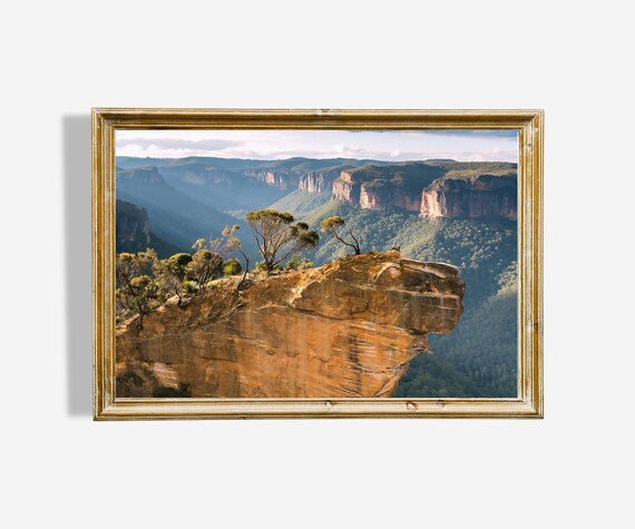 National Park Landscape Art Print, Scenic Oil Painting