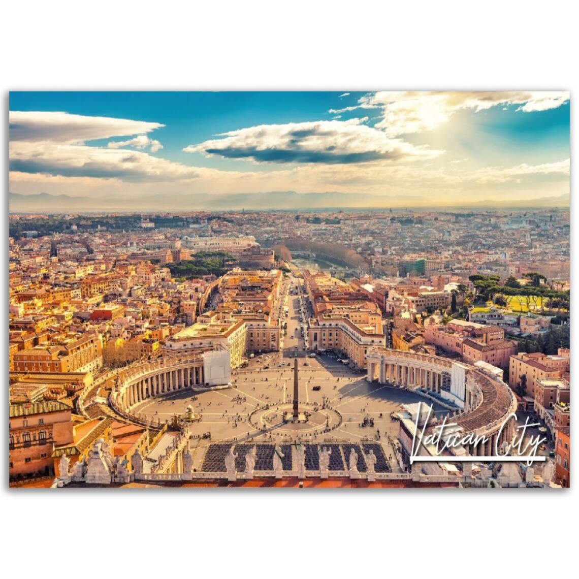 Vatican Cityscape Travel Poster, Horizontal Photography
