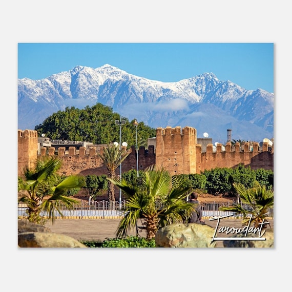 Taroudant Morocco City Walls Atlas Mountains Snow Peaks Travel Poster
