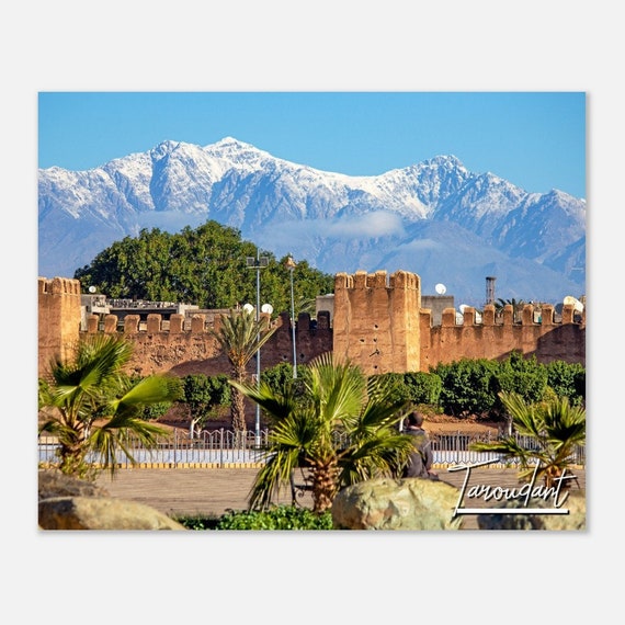Taroudant Morocco Print City Walls Atlas Mountains Travel Poster