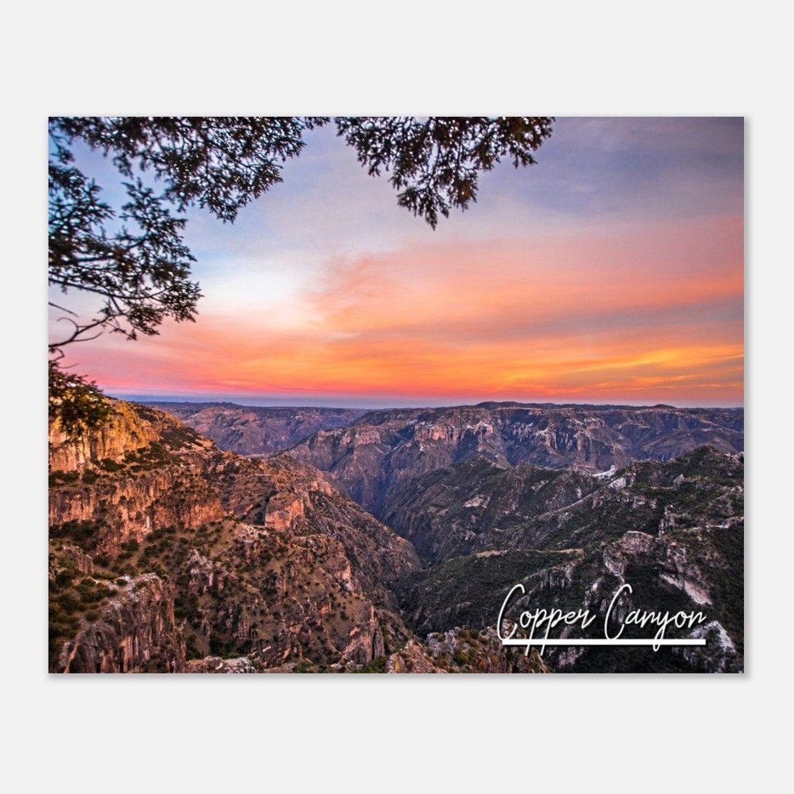 Copper Canyon Sunset Poster Mexico Travel Wall Art
