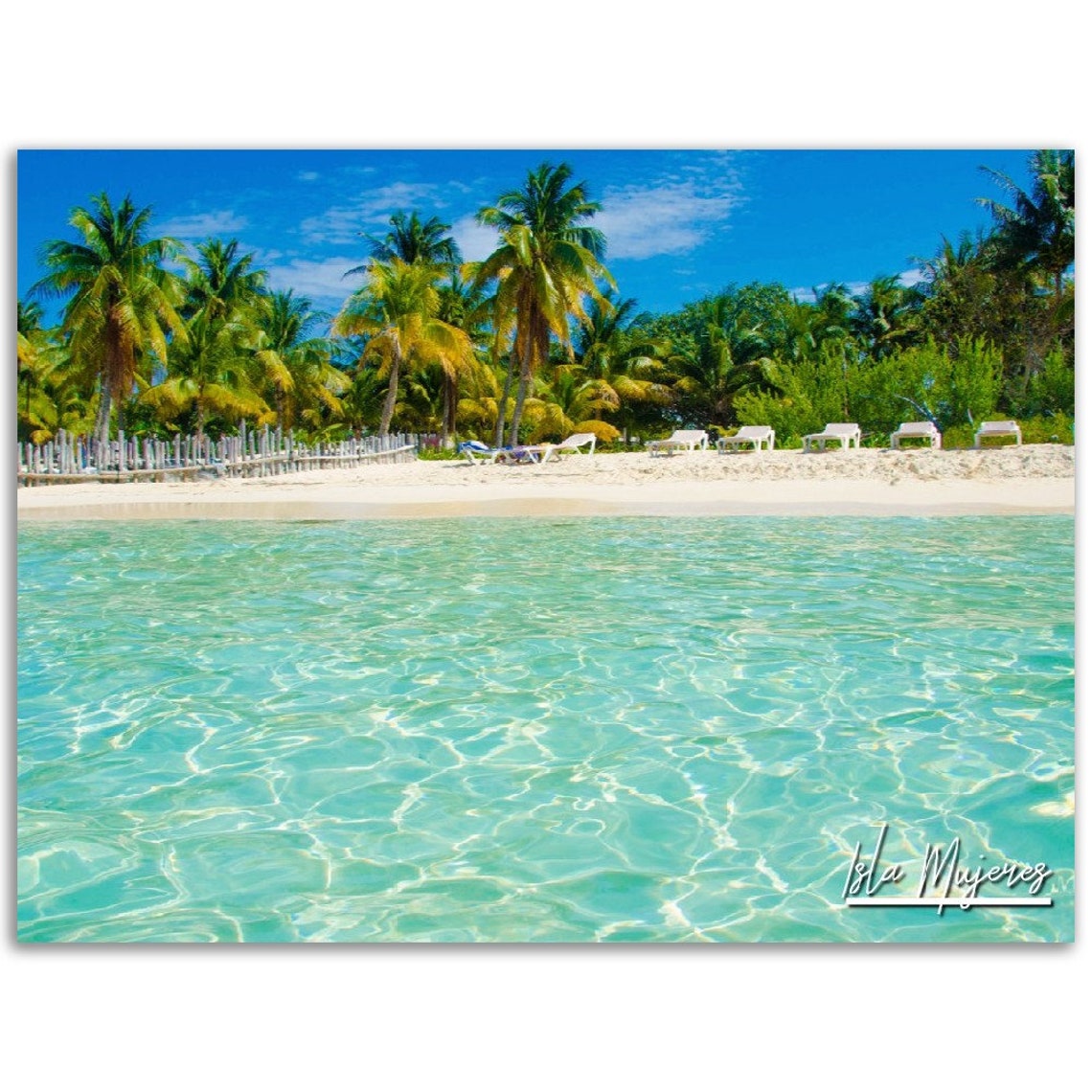 Isla Mujeres Mexico Turquoise Beach Palm Trees Tropical Poster