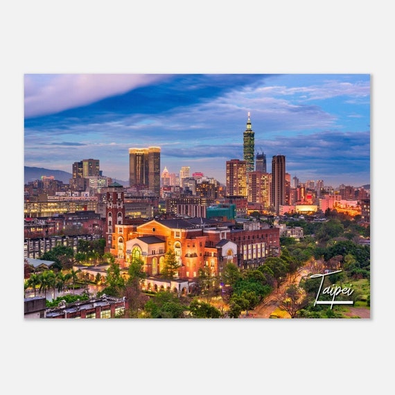 Taipei Taiwan Cityscape Poster Print Travel Home Decor