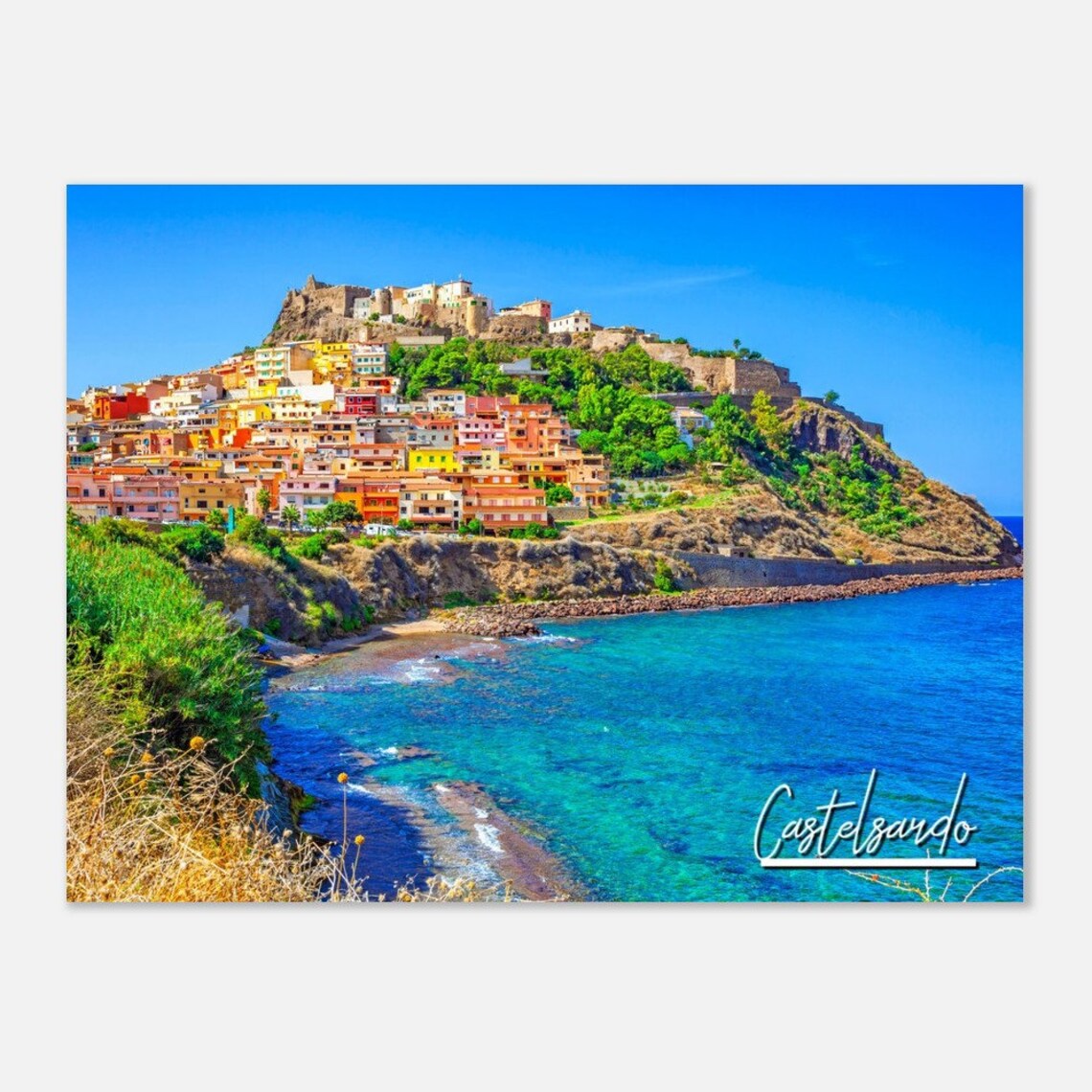 Castelsardo Italy Coast Travel Poster, Wall Art