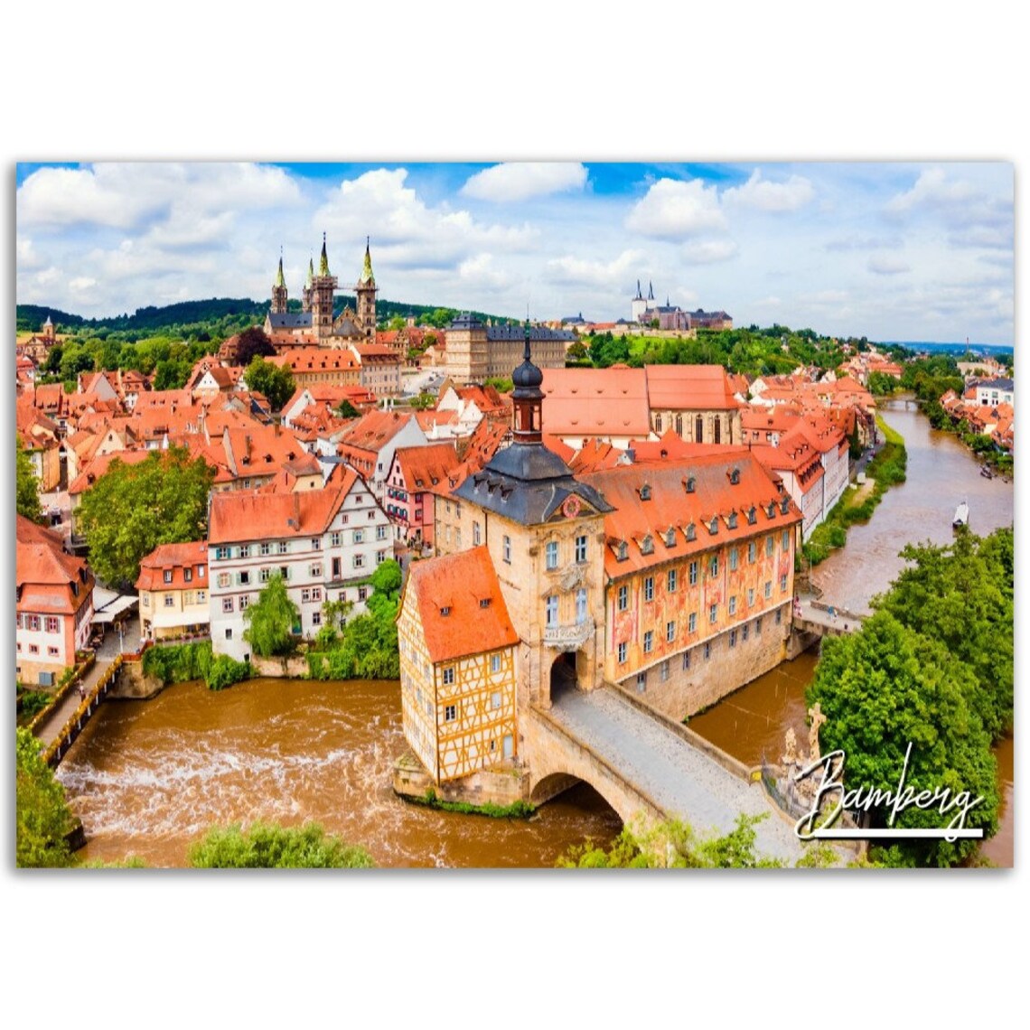 Bamberg Germany Old Town Hall River Bridge Historic Photo Poster