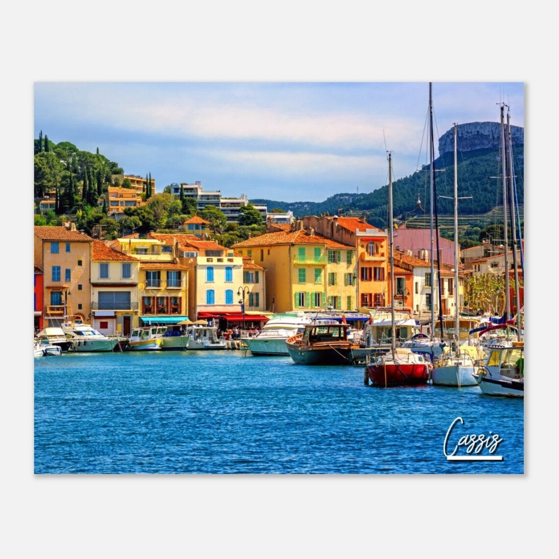 Cassis France Colorful Harbor Boats Mediterranean Travel Poster