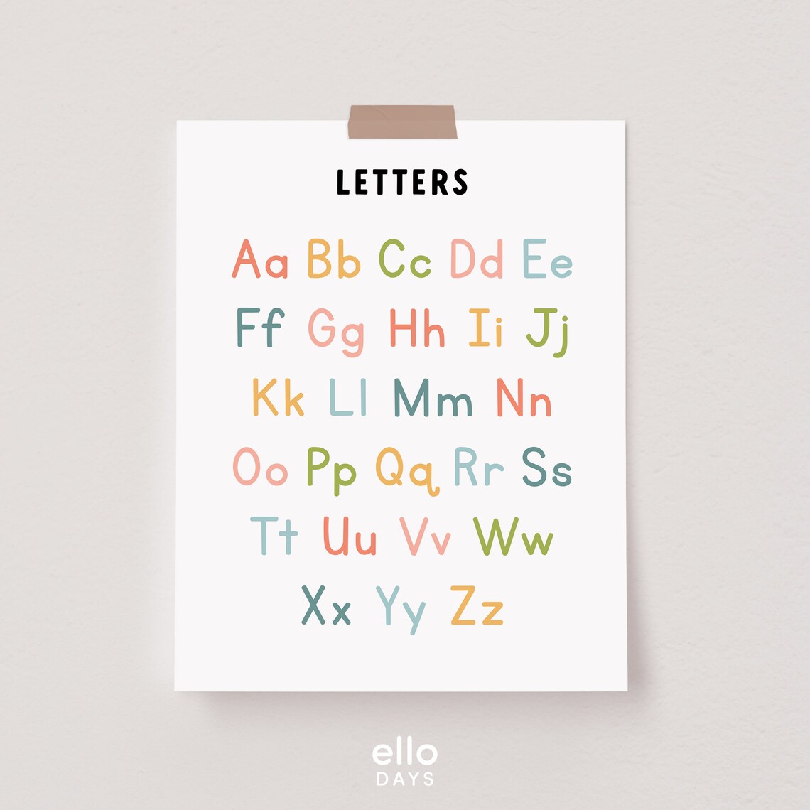 Alphabet Letters Educational Poster, Preschool Classroom Decor - Image 3