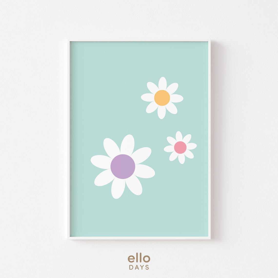 Pastel Daisies Girl Room Decor Print Girly Wall Art Toddler Girl Playroom Prints Teen Girl Dorm Room Poster Decor Girl Nursery Prints - Image 4