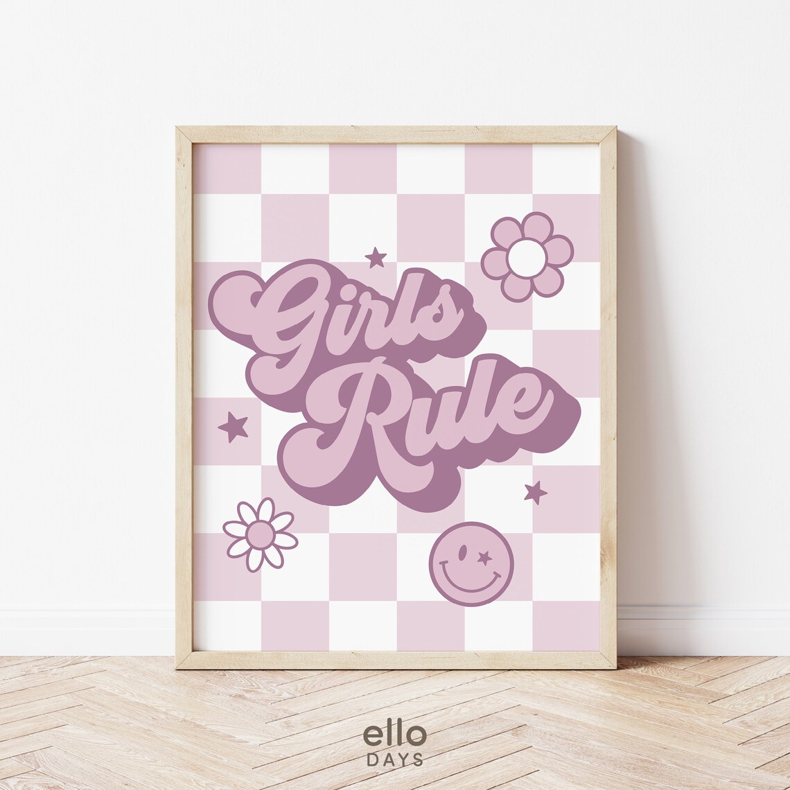 Girls Rule Boho Girl Power Bedroom Art Print