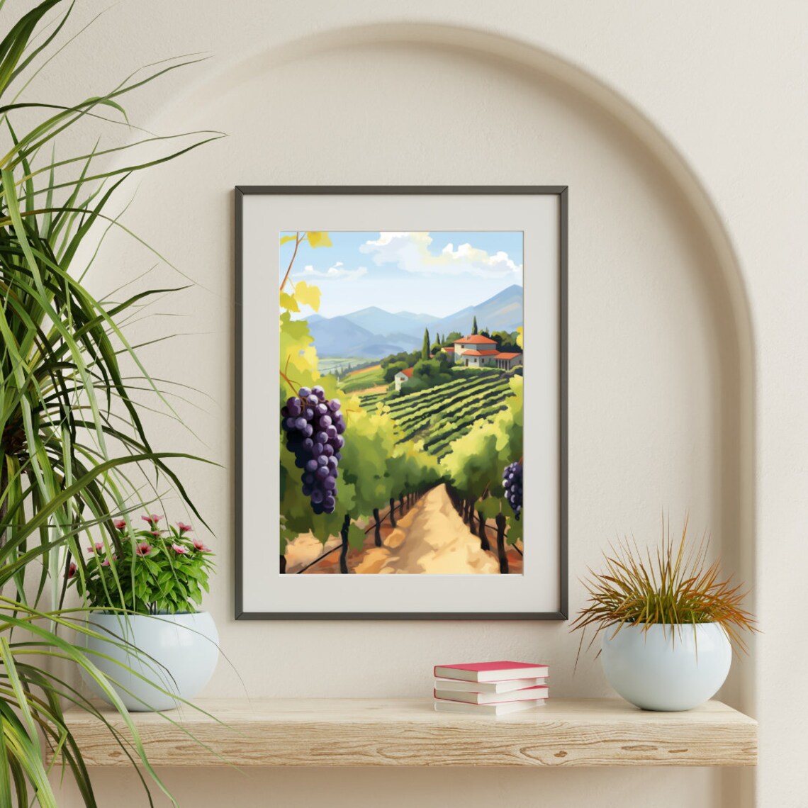 Napa Valley Watercolor Art Print, Wine Country - Image 3