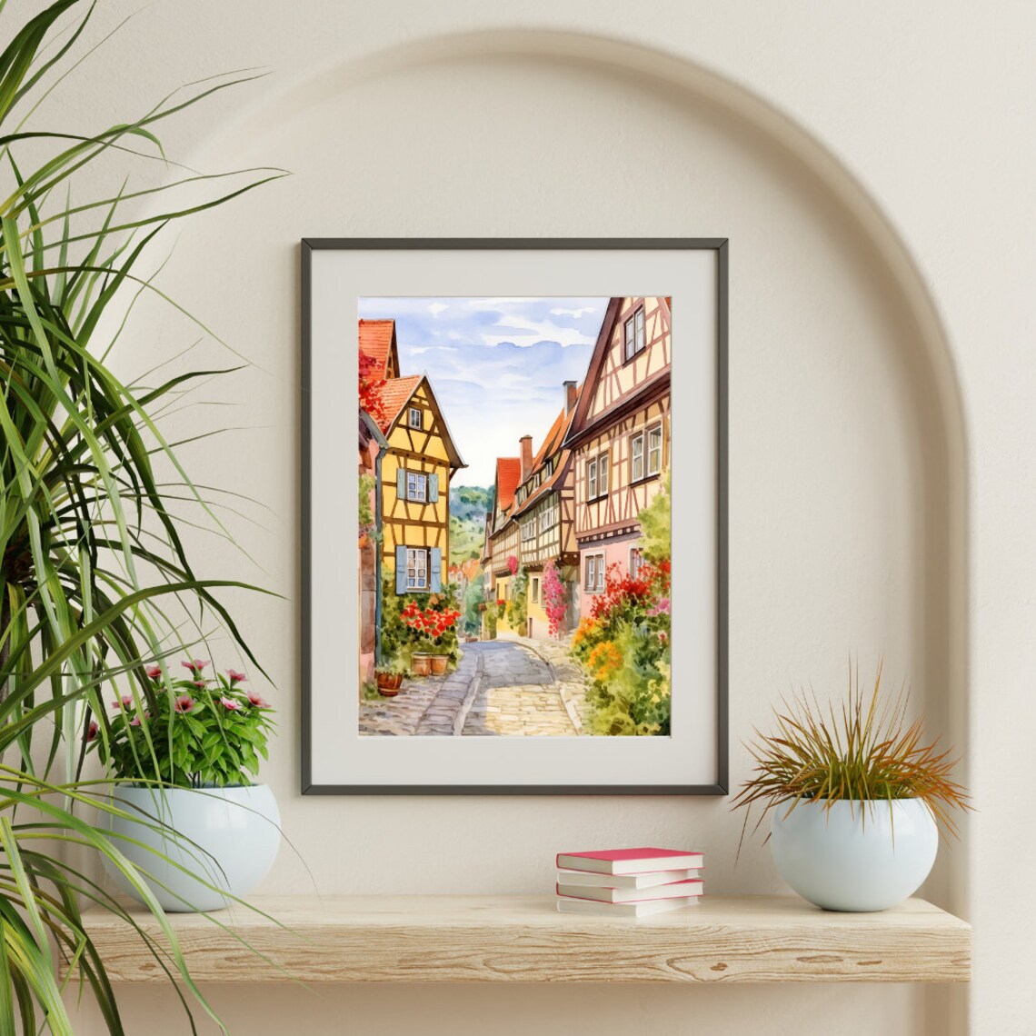 Quedlinburg Watercolor Travel Poster, Medieval Germany - Image 3