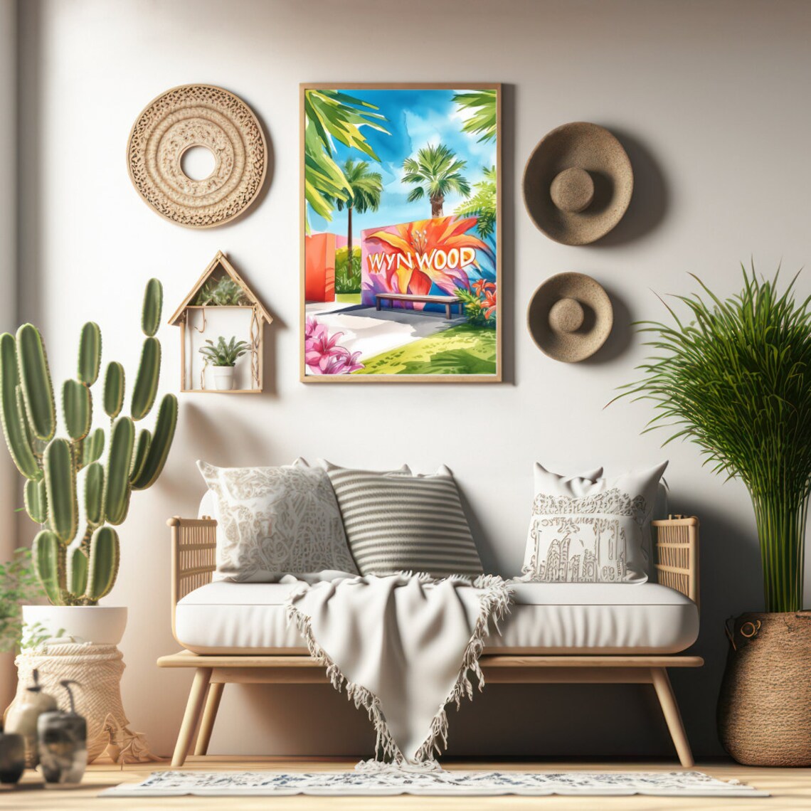 Wynwood Walls Lily Mural With Palm Trees Miami Street Art Poster - Image 3