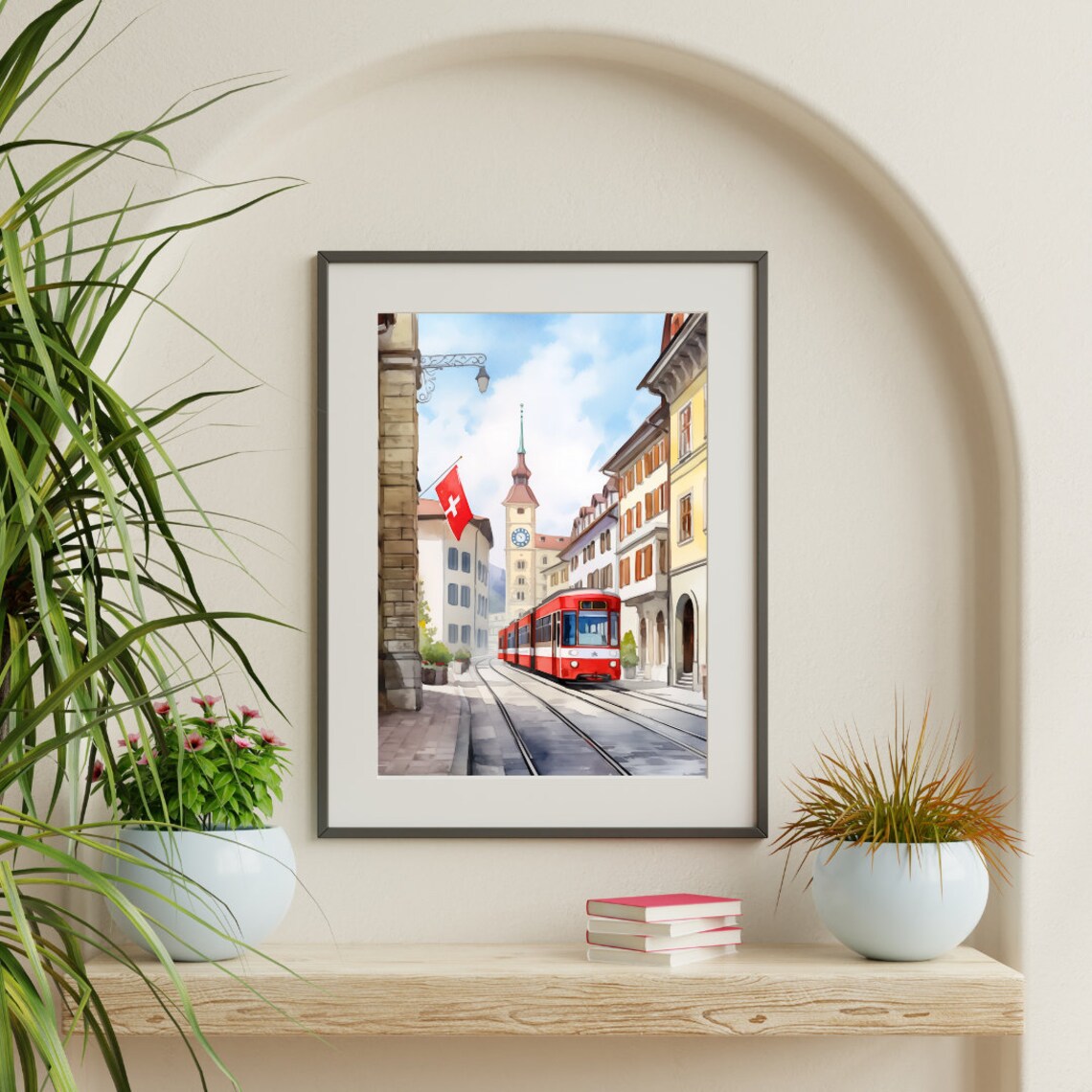Bern Watercolor Travel Poster, Swiss Old Town Europe - Image 3