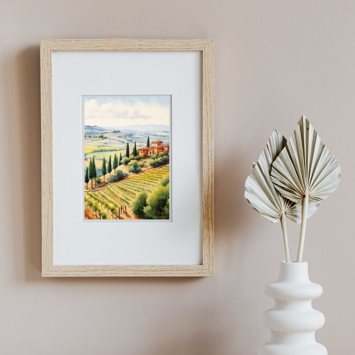 Tuscany Watercolor Travel Poster, Italian Landscape - Image 3