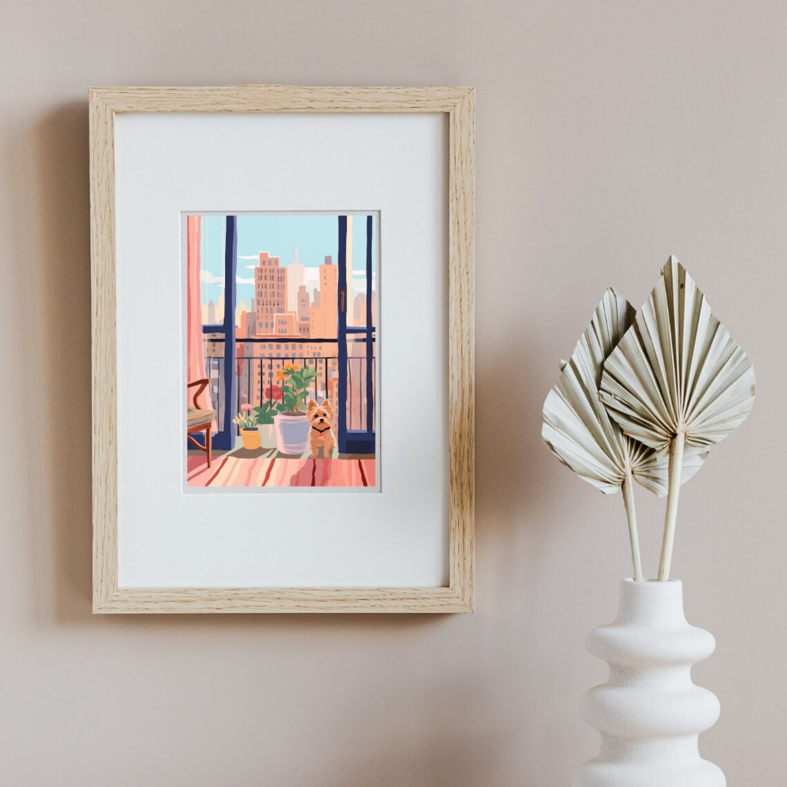 NYC Yorkie Watercolor Print, New York Travel Poster - Image 2