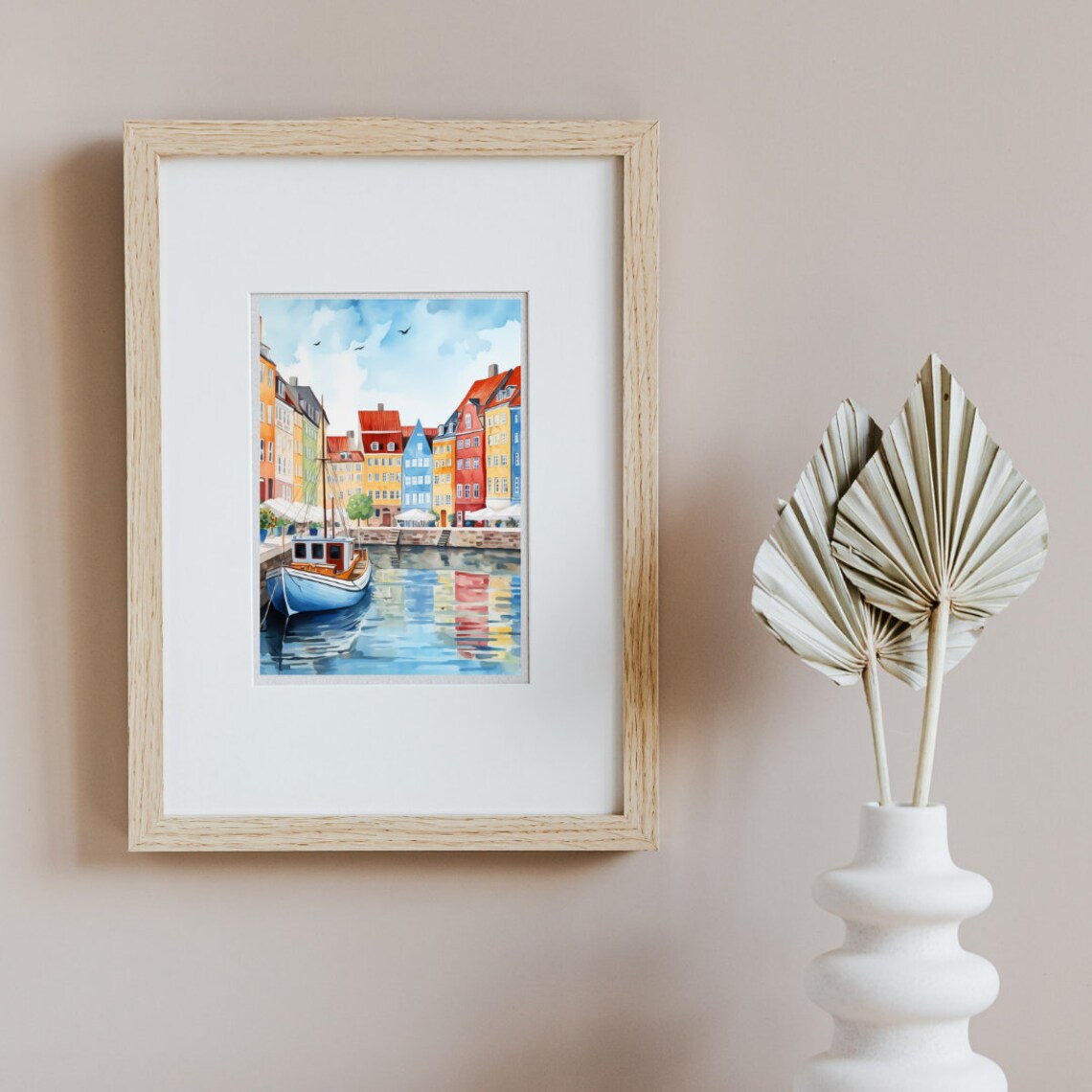 Copenhagen Watercolor Travel Poster, Denmark City - Image 2