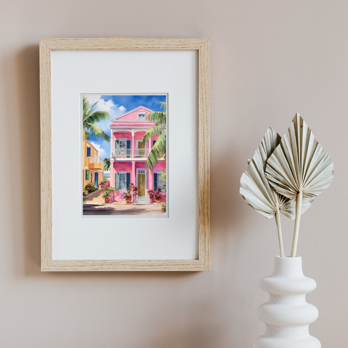 St Thomas Watercolor Print, US Virgin Islands Cityscape - Image 2