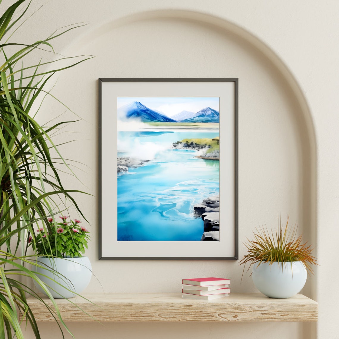 Blue Lagoon Iceland Milky Blue Geothermal Waters And Mountains Poster - Image 3
