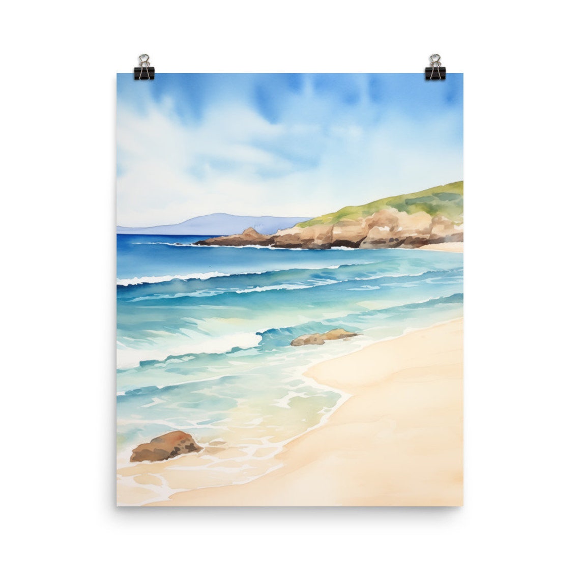 Sea of Cortez Turquoise Waves Rolling Over a Rocky Point Beach Poster