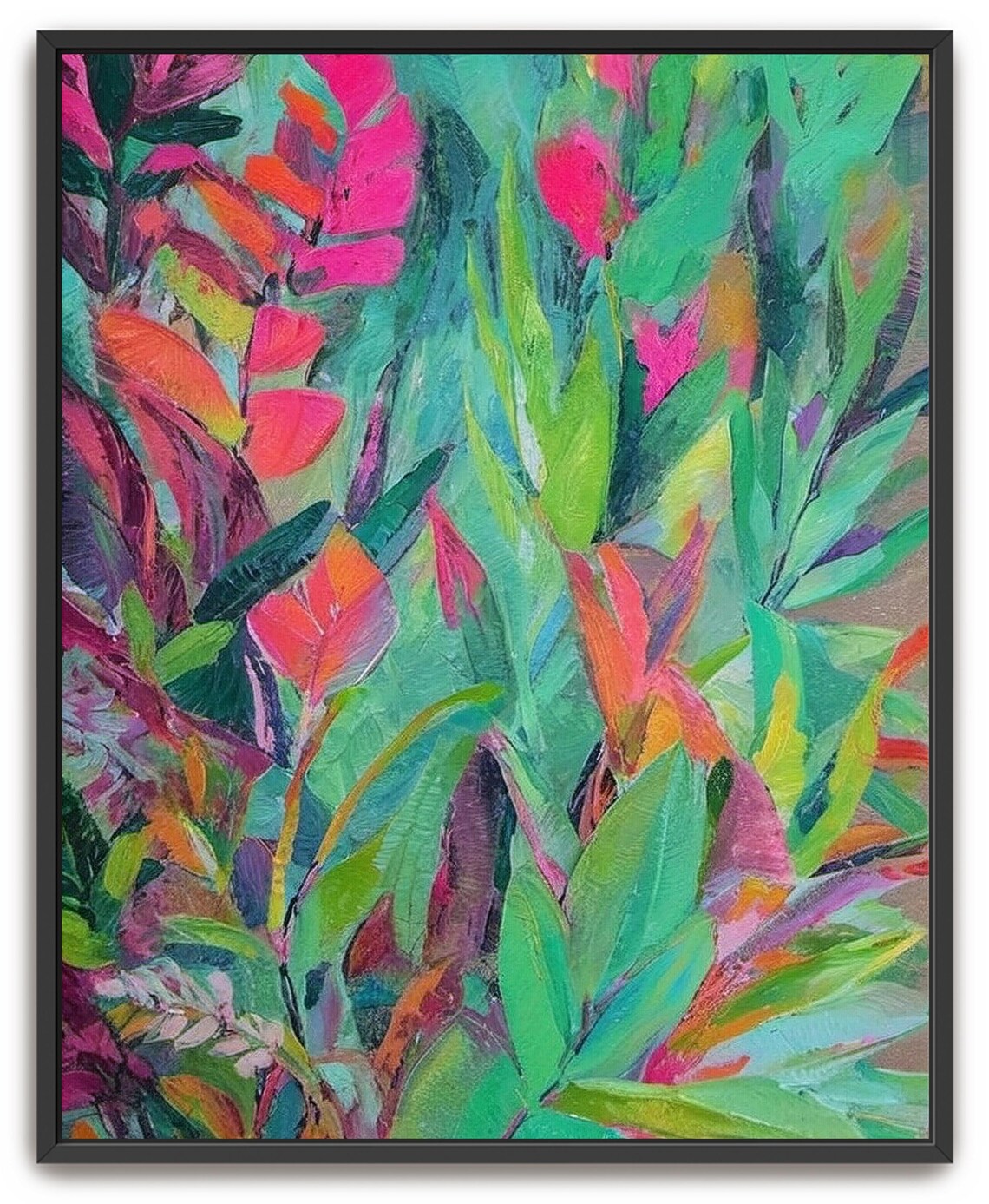Abstract Tropical Jungle Acrylic Painting Art Print - Image 5