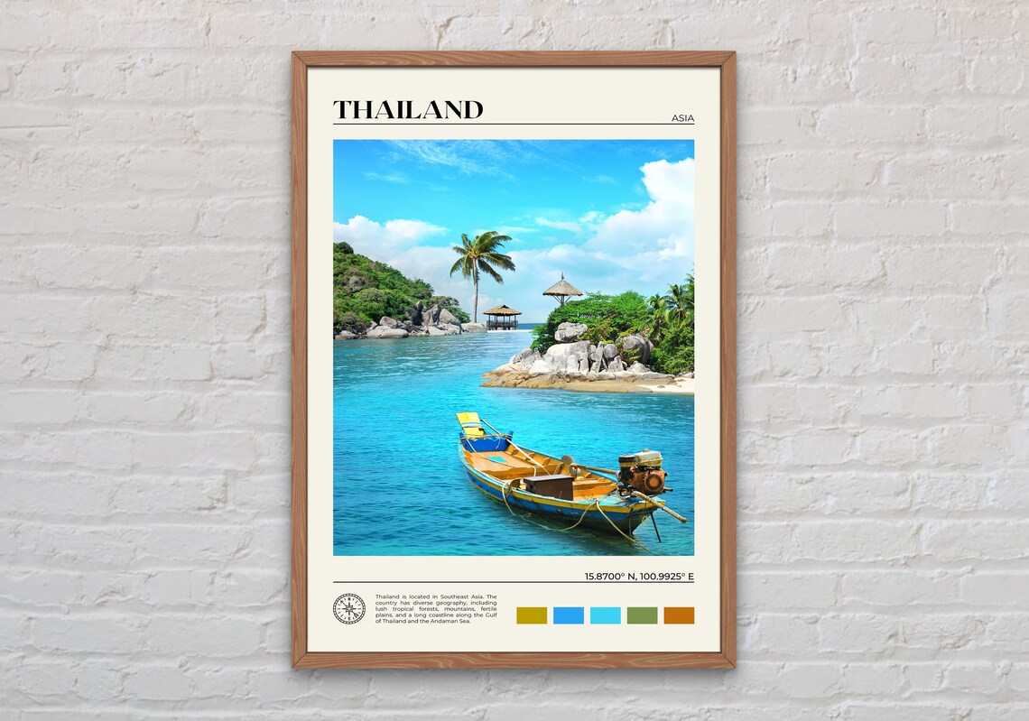 Thailand Photo Travel Poster, Asia Wall Art