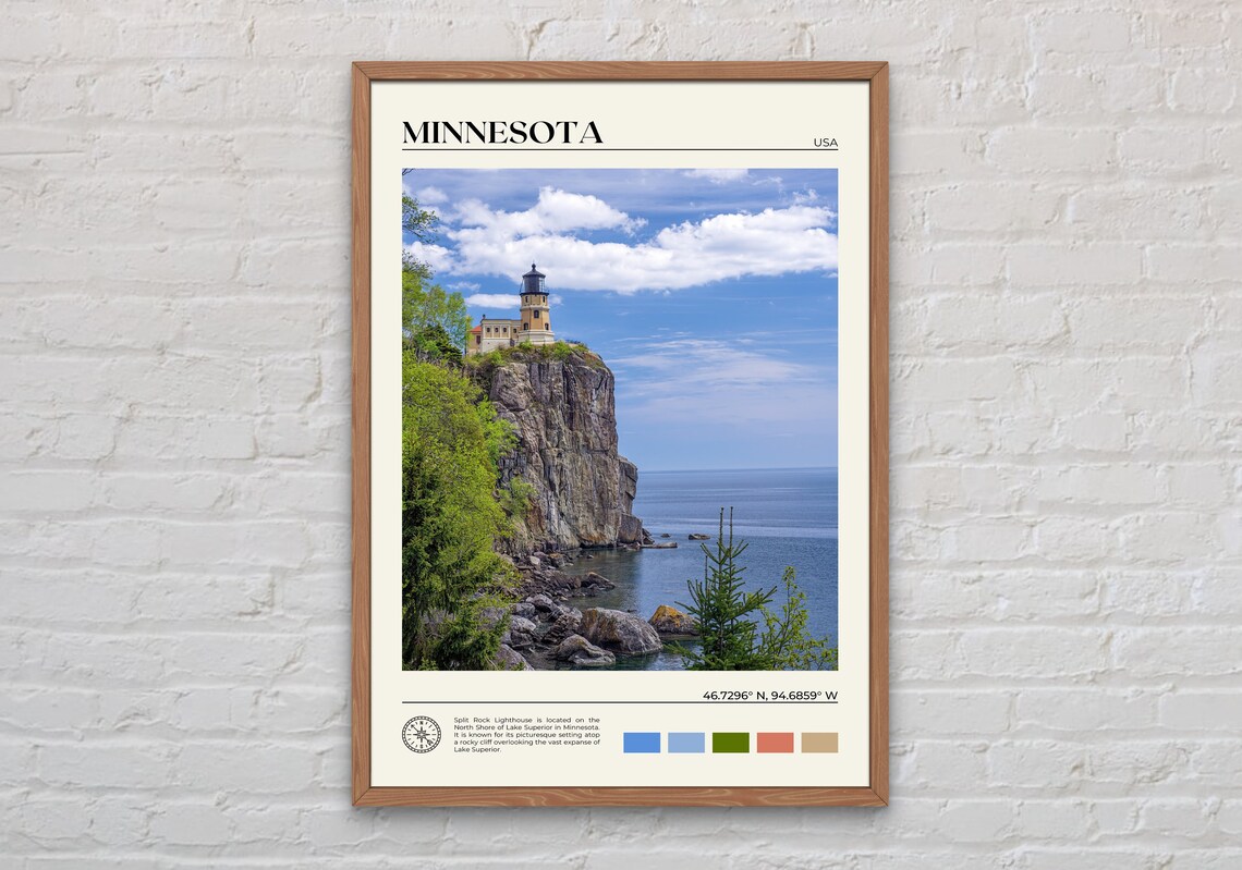 Minnesota Real Photo Travel Poster, Wall Decor