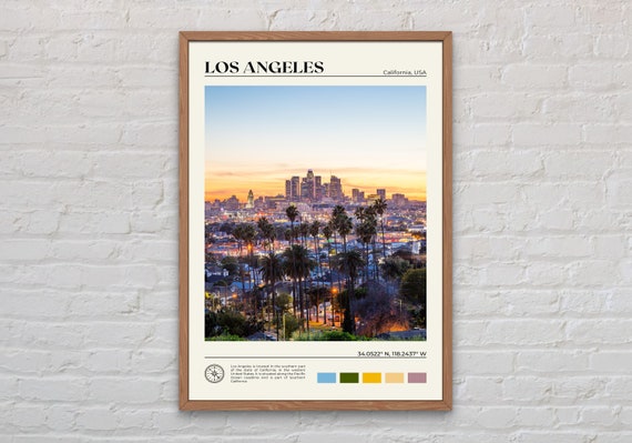 Los Angeles Real Photo Poster, California Travel Print