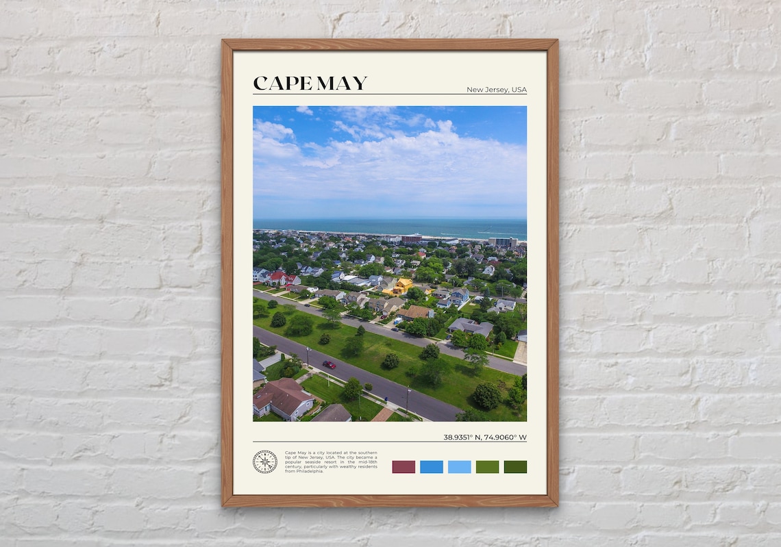 Cape May Travel Poster, New Jersey Wall Art Print