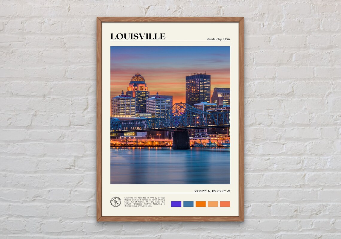 Louisville Real Photo Art Print, Travel Poster