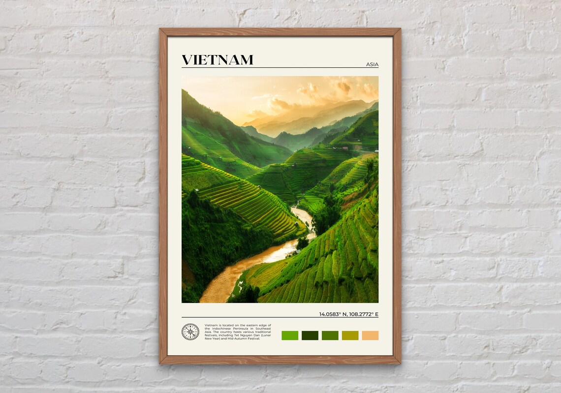Vietnam Travel Photo Poster, Asia Wall Decor