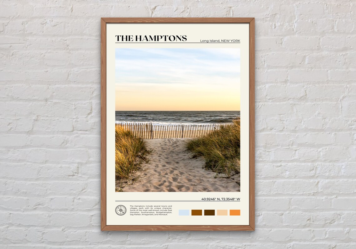 The Hamptons Travel Poster, New York Photo Print