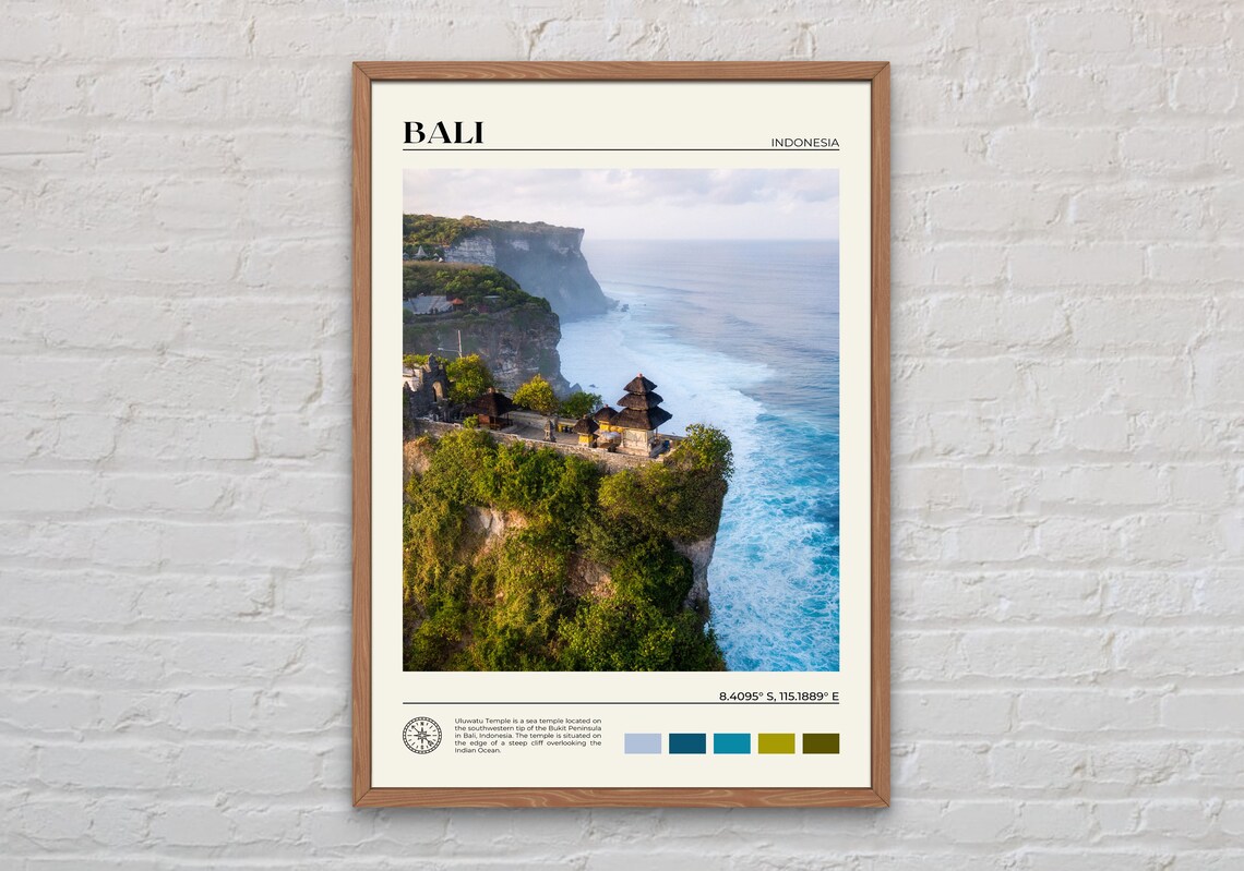 Bali Travel Poster Print, Indonesia Wall Decor