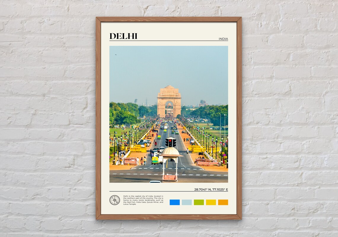 Delhi Real Photo Art Print, India Travel Poster