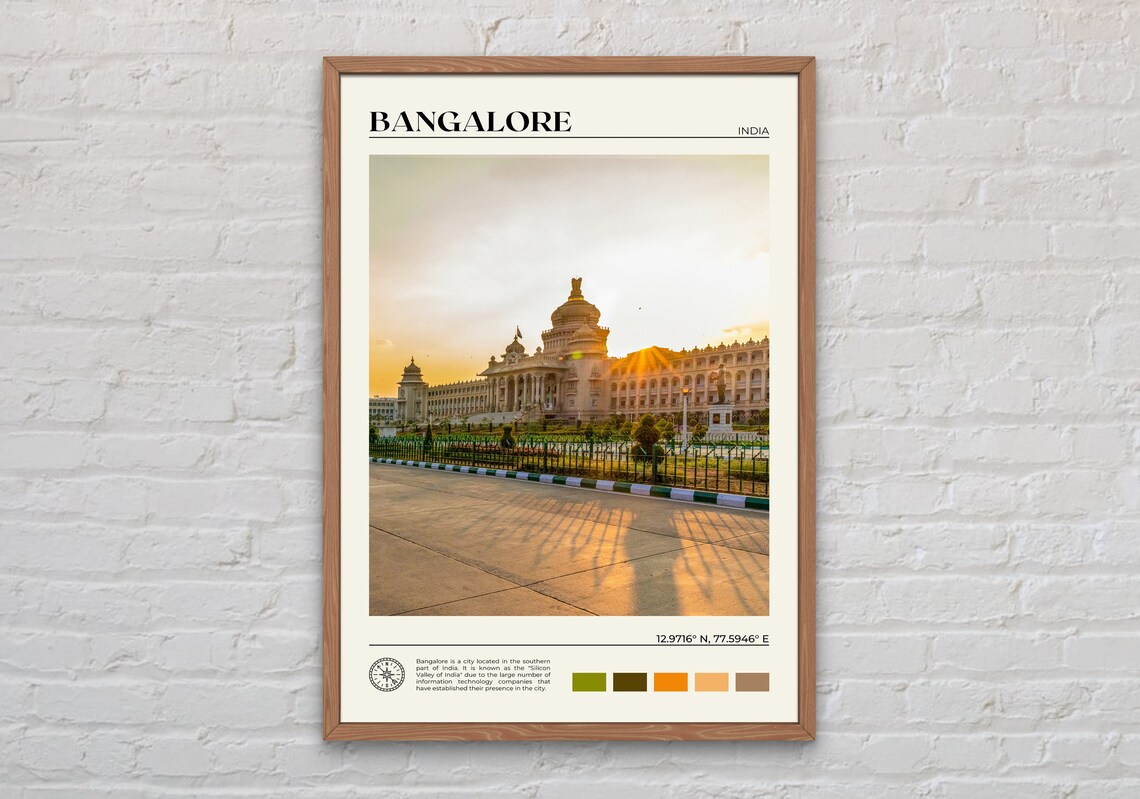 Bangalore Real Photo Wall Art, India Travel Poster